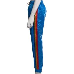 Aviator Nation Blue Wind Pants with Rainbow Stripe